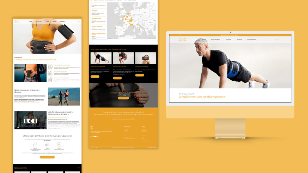 Mise en situation du site de Slim Sonic sur iMac