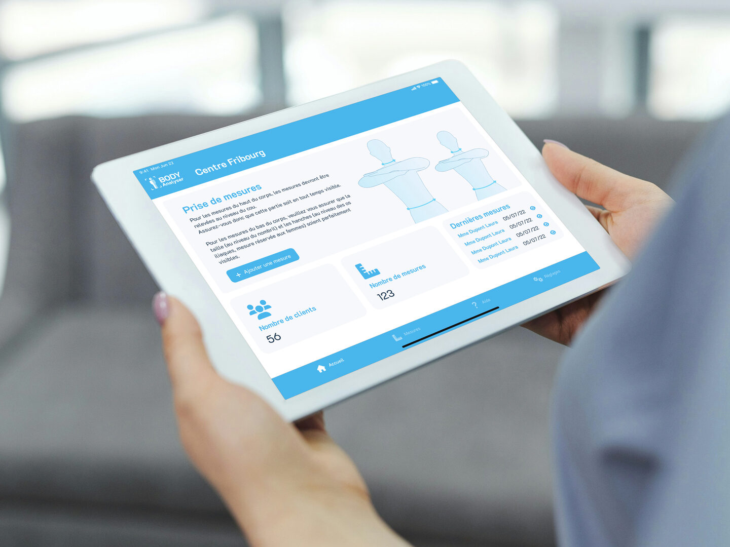 Mise en situation de l'application Body Analyser sur iPad